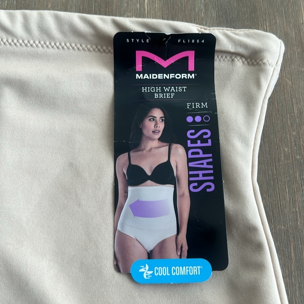 Maidenform High Waisted Firm Control Shaping Briefs Nude Size S